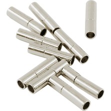 Tahan 4X10 Set Gümüş Deri Tutkalı Süngü Içinde Push Tube Toka Takı Yapımı 17X4MM 4 Adet (Yurt Dışından)