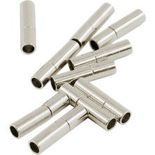 Tahan 4X10 Set Gümüş Deri Tutkalı Süngü Içinde Push Tube Toka Takı Yapımı 17X4MM 4 Adet (Yurt Dışından)