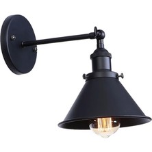 Mylights  Retro Rustik Mafsalı Siyah Hareketli Aplik  Duvar Aplik Tavan Avize   En  22 cm