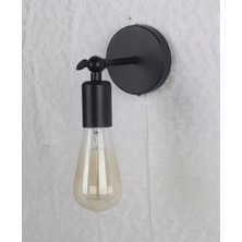 Mylights  Mafsalı Hareketli Mat Siyah Duvar Aplik Gece Lambası Okuma Lambası