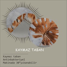 Nur Home Tekstil Kaydırmaz Taban Dekoratif Gold Yaprak Model Halı, Hal-02