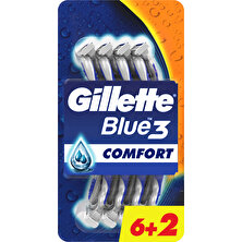 Gillette Blue3 Comfort Kullan At Tıraş Bıçağı 6+2 Adet