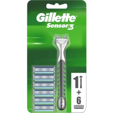 Gillette Sensor3 Sensitive Tıraş Makinesi + 6 Yedek Tıraş Bıçağı