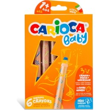 Carioca "3 in 1" Jumbo Bebek Ahşap Gövdeli Kuru Boya Kalemi 6'lı