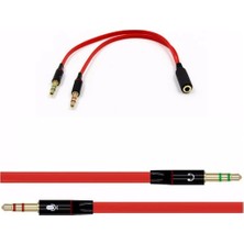 İstanbul Teknoloji Kulaklık Mikrofon Ayırıcı Splitter 2x3.5 mm Yüksek Kalite Stereo Kablo