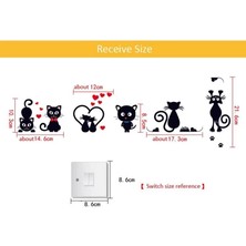 Ye Duo 004 Dıy Yaratıcı Siyah Kedi Aşk Karikatür Çıkarılabilir Anahtarı Çıkartmalar Pvc Duvar Sticker Vinil Çıkartması Ev Dekorasyonu Çıkartması Soket Yapıştırın (Yurt Dışından)