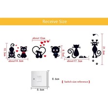 Ye Duo 002 Dıy Yaratıcı Siyah Kedi Aşk Karikatür Çıkarılabilir Anahtarı Çıkartmalar Pvc Duvar Sticker Vinil Çıkartması Ev Dekorasyonu Çıkartması Soket Yapıştırın (Yurt Dışından)