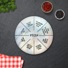 Decorita Pizza Servis Tabağı | Supreme Mermer | Mottolu Pizza Tabağı | Çap 32cm