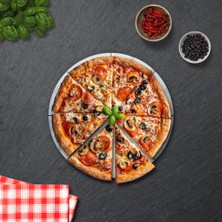 Decorita Pizza Servis Tabağı | Supreme Mermer | Mottolu Pizza Tabağı | Çap 32cm