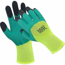 Siyah Yeşil Nitril Kaplı Lateks Pamuk Koruyuculu 1 Çift Iş Eldiveni 10 Numara