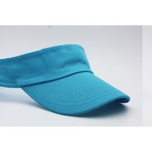 Şapkadan Unisex Uv Koruyucu Vizör Kasket Siperlik Tenis Şapka Bebe Mavi