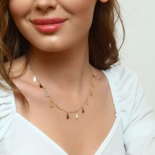 Barika Jewelry Kadın Pullu Sallantılı Altın Kolye