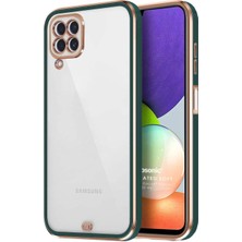 Microsonic Samsung Galaxy M22 Kılıf Laser Plated Soft Koyu Yeşil