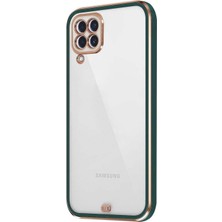 Microsonic Samsung Galaxy M22 Kılıf Laser Plated Soft Koyu Yeşil