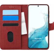 Microsonic Samsung Galaxy S22 Kılıf Fabric Book Wallet Kırmızı