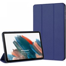 Microsonic Samsung Galaxy Tab A8 X200 Kılıf Slim Translucent Back Smart Cover Lacivert