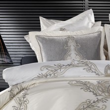 Zebra Casa Zebra Casa Tiara Gri Çift Kişilik Yatak Örtüsü