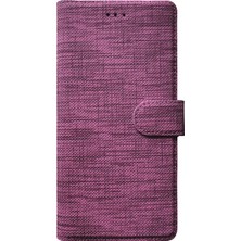 Microsonic Samsung Galaxy S22 Kılıf Fabric Book Wallet Mor