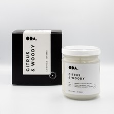 Oda Products Citrus & Woody - Narenciye & Odunsu Kokulu Dekoratif Beyaz Kapaklı Kavanoz Soya Mumu I 165 gr