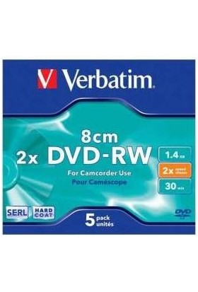 Verbatim DVD-RW Mini 1.4 GB 8 cm 2x Hızında 5'li Kutu