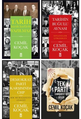 Tarih Büyük Harflerle Yazılmaz - Tarihin Buğulu Aynası - Demokrat Parti Karşısında CHP - Tek Parti 4 Kitap Set - Cemil Koçak
