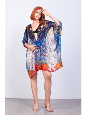 Nomads Felt Kimono Ipek Mavi Kaftan Pareo Gustav Klimt