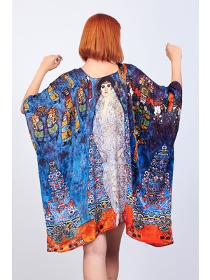 Nomads Felt Kimono Ipek Mavi Kaftan Pareo Gustav Klimt