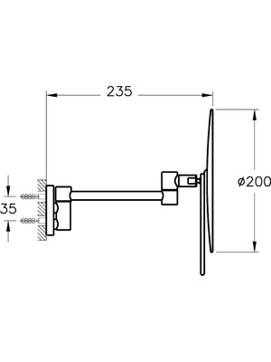 VitrA Origin A44895 Makyaj Aynası, Duvardan, Krom