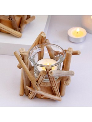 Kesoto Rustik Mumluk Tealight Şamdan  (Yurt Dışından)