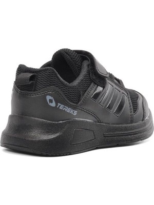 Lafonten Siyah-Füme Cırt Cırtlı Fileli Çocuk Spor Ayakkabı