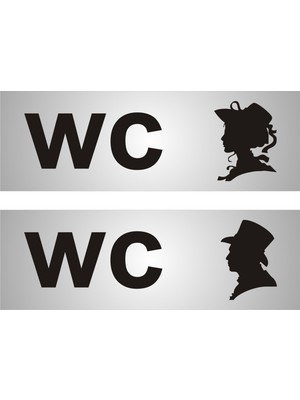 Yüksel Wc Tuvalet Tabelasi Bay+Bayan 15 x 5 cm Alümi̇nyum Parlak Levha