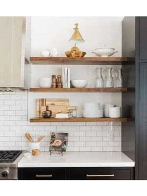 Karadeniz Dizayn Doğal Ahşap Raf 3'lü Takım - 150 x 20 cm
