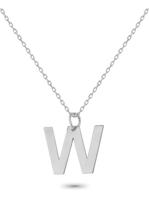 Glorria Gümüş W Harfi Kolye