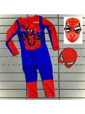 Marvel Spider-Man Kostümü Yeni Örümcek Adam Kostümü 2 Maskeli