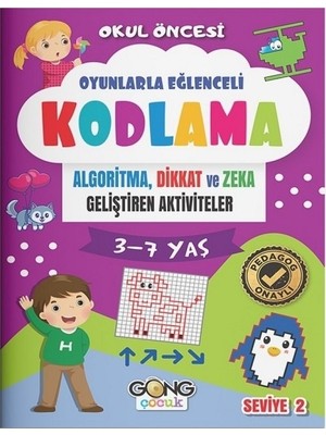 Gong Çocuk Okul Öncesi Oyunlarla Eğlenceli Kodlama 3-7 Yaş 5 Kitap Set Gong Çocuk