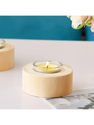 Dolity Ahşap Mumluk Şamdan Tealight 8X8X4.8 cm (Yurt Dışından)