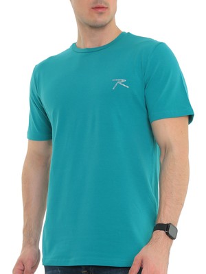 Raru Erkek  Pamuk T-Shirt Gravıs Mint