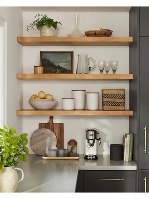 Karadeniz Dizayn Doğal Ahşap Raf 3'lü Takım - 130 x 20 cm