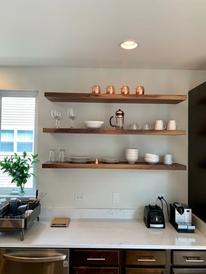 Karadeniz Dizayn Doğal Ahşap Raf 3'lü Takım - 120 x 20 cm