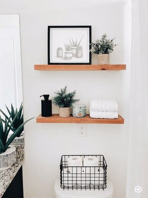 Karadeniz Dizayn Doğal Ahşap Raf 2'li Takım - 140 x 20 cm