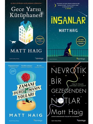 Gece Yarısı Kütüphanesi - İnsanlar - Zamanı Durdurmanın Yolları - Nevrotik Bir Gezegenden Notlar - 4 Kitap Set - Matt Haig