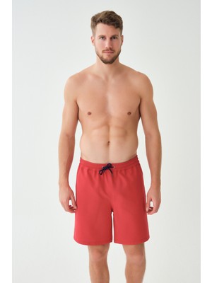 Dagi Kırmızı Mıcro Orta Düz Şortu