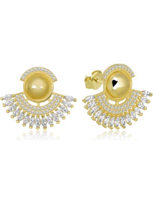 Gumush Gümüş Zirkon Taşlı Bayan Küpe