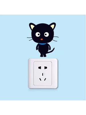 Ye Duo 003 Dıy Yaratıcı Siyah Kedi Aşk Karikatür Çıkarılabilir Anahtarı Çıkartmalar Pvc Duvar Sticker Vinil Çıkartması Ev Dekorasyonu Çıkartması Soket Yapıştırın (Yurt Dışından)