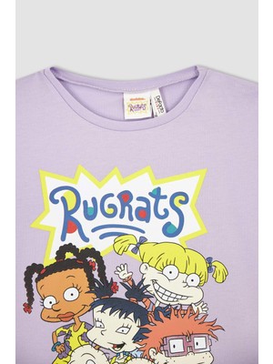 DeFacto Kız Çocuk Rugrats Lisanslı Regular Fit Kısa Kollu Pamuklu Tişört X1442A622SM