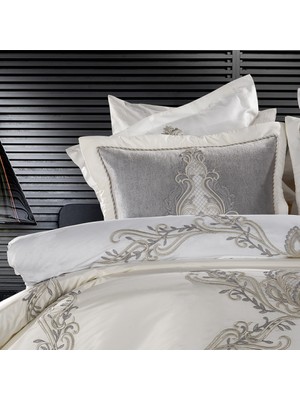 Zebra Casa Zebra Casa Tiara Gri Çift Kişilik Yatak Örtüsü