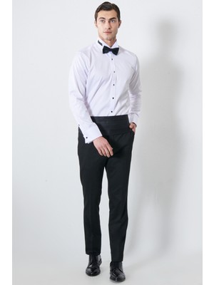 Altınyıldız Classics Slim Fit Dar Kesim Mono Yaka Desenli Klasik Smokin Takım