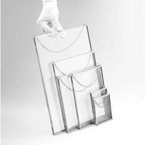 6 Parça Dikey Fotoğraf Çerçevesi Gümüş Silver Cam Zincirli Duvar Askılı Cam Resim Iskandinav Tarzı Dekorasyon Kurutulmuş Çiçek