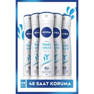 NIVEA Kadın Sprey Deodorant Fresh 150 ml x5 Adet,48 Saat Koruma, Uzun Süren Ferahlık