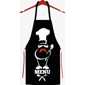 Ays Home Chef Menü Siyah Mutfak Önlüğü
